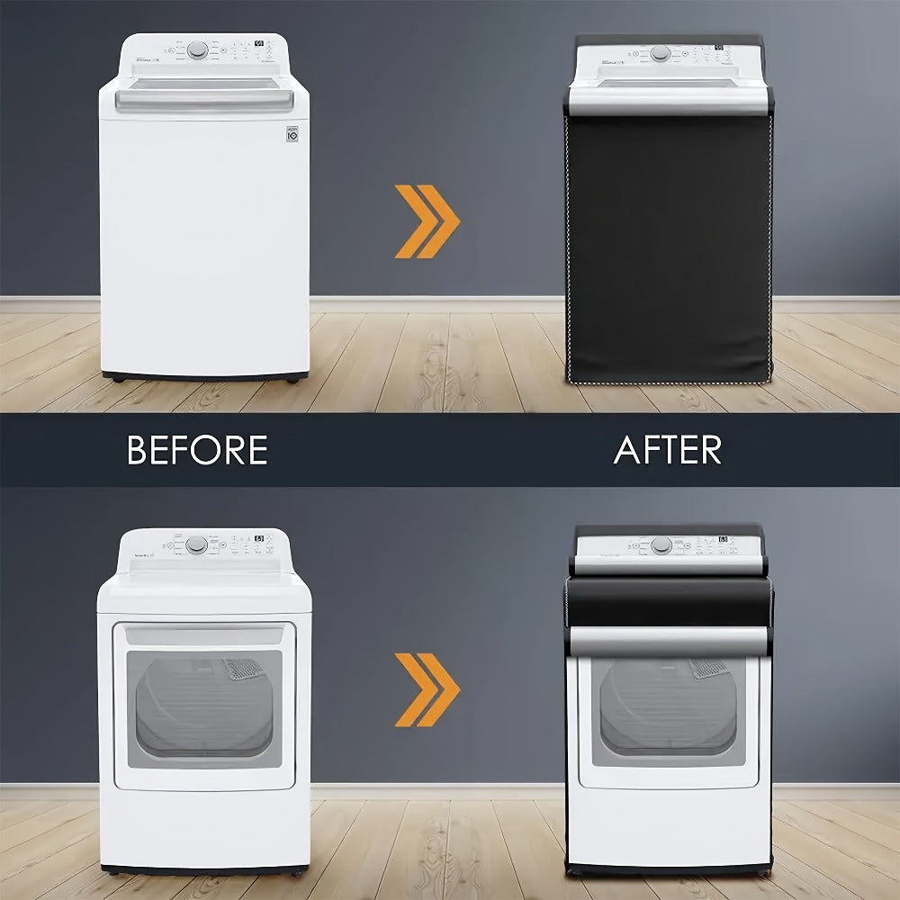 Washer Dryer Cover 420D Heavy Duty Waterproof, Indoor Outdoor Washing Machine Protector with Zipper Window, Fits Top Load & Front Load Washers Dryers, Dustproof UV-Resistant Laundry Appliance Hood 2pcs