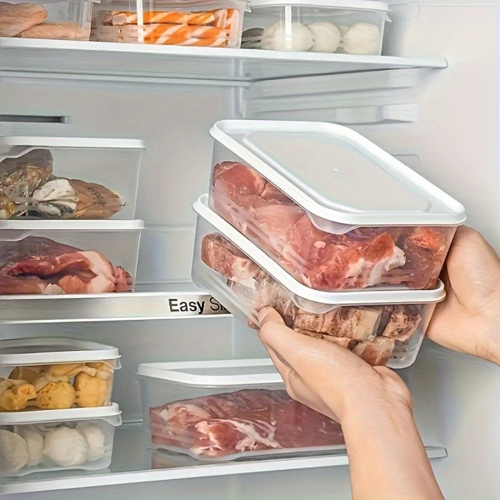 Stackable Refrigerator Storage Containers with Lids 4pcs, 42-Oz BPA-Free Food Storage Set for Meat Fruits Vegetables, Airtight Kitchen Organizer Containers