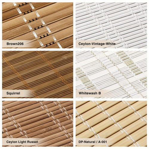 Bamboo Roman Shades Cordless - Light Filtering Roll Up Bamboo Blinds for Windows, Natural Woven Window Treatment for Living Room Bedroom Office, Multiple Sizes & Colors