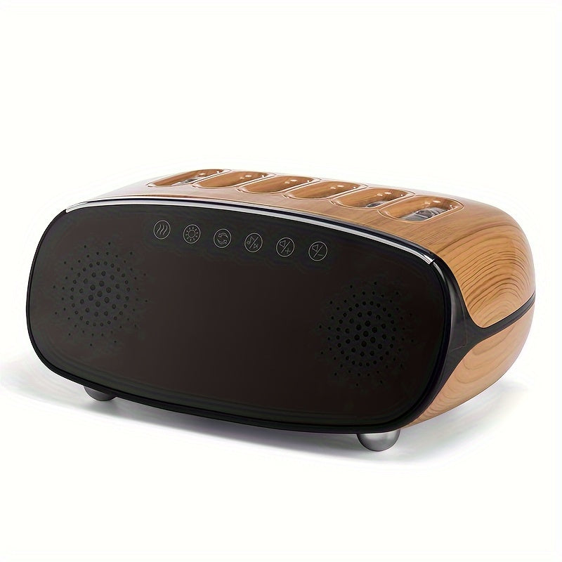 Humidifier with Bluetooth Speaker, LED Display & Alarm Clock - High Mist Output, Remote Control, Wood Grain Cool Mist Humidifier for Bedroom, Living Room & Home Office Decor