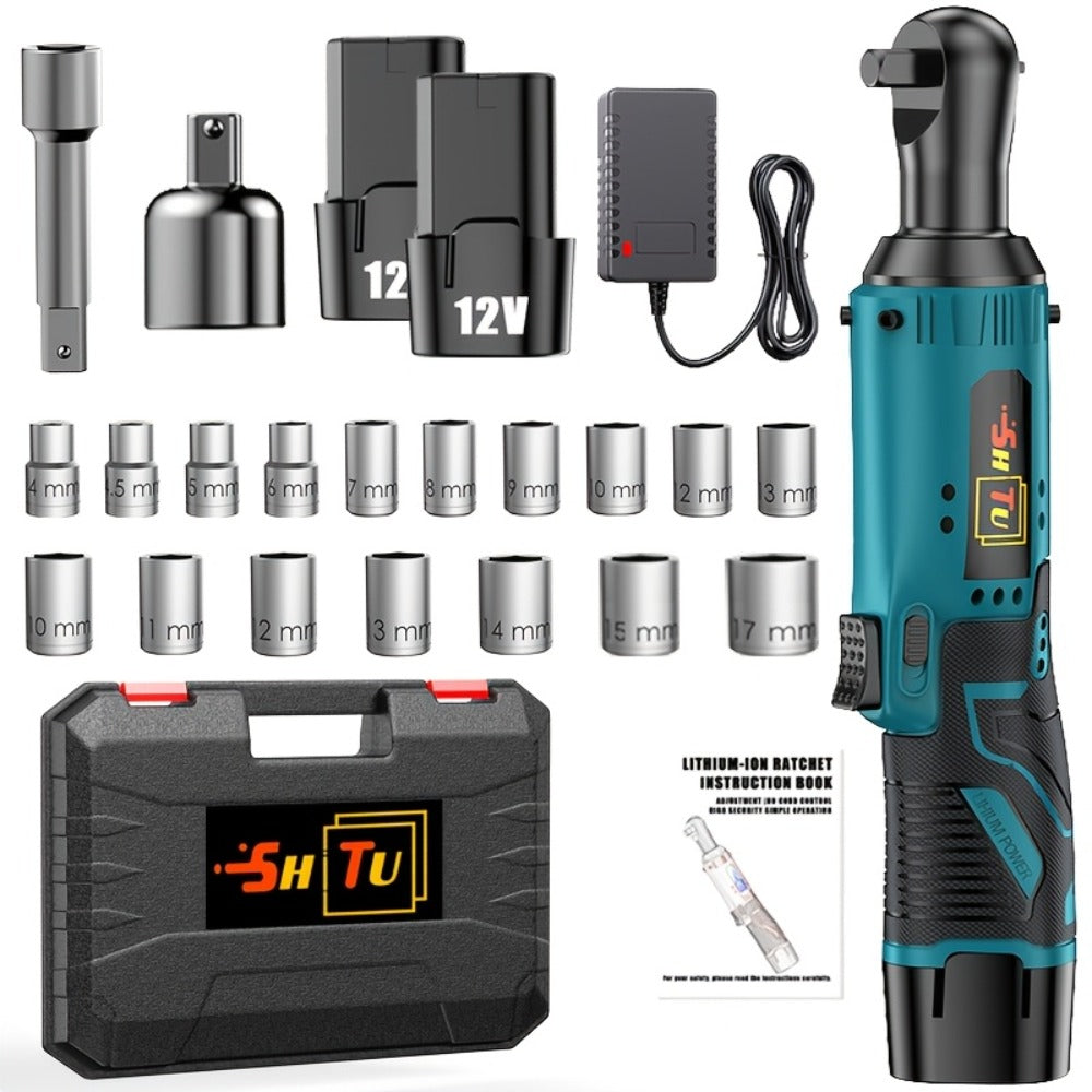 12V Brushless Electric Ratchet Wrench Set with Battery & Quick Charger ¨C Wireless Car Repair Tool Kit for Home & Auto, Holiday Gift for Men