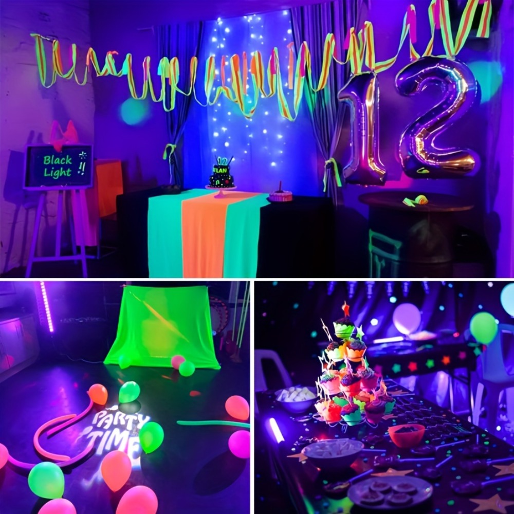 UV Black Light Bar 40 LED 385-400nm USB Plug 3 Modes Portable Blacklight for Glow Party Body Paint Fluorescent Poster Halloween Christmas Decor