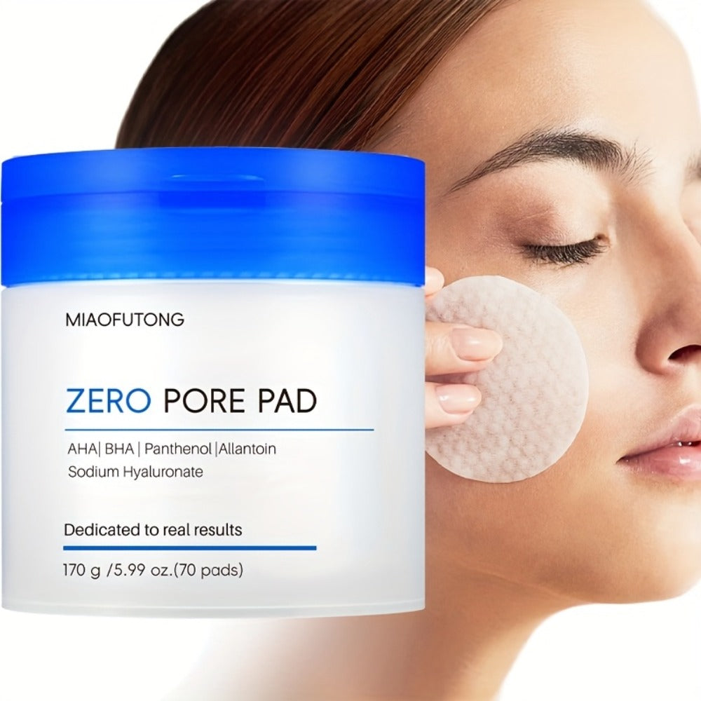 AHA BHA Toner Pads Zero Pore 70pcs - Deep Cleansing, Oil Control & Hydration with Hyaluronic Acid, Salicylic Acid & Rosemary Leaf Oil | Gentle Exfoliating Pads
