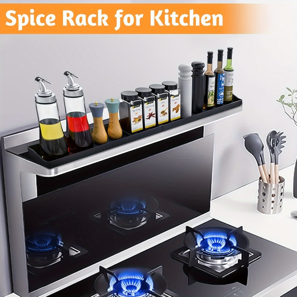 Silicone Stove Organizer Rack with Suction Cups | Heat-Resistant, Dishwasher-Safe Spice Holder for Kitchen Countertop ¨C 30 Inch
