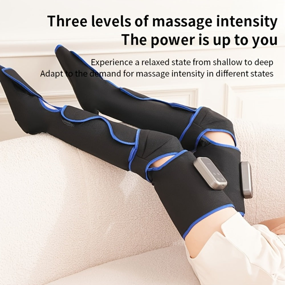 Leg Massager with Heat ¨C Full Leg Air Compression Massager, 4 Modes Wireless Charging, Large Display, Breathable Wrap for Thighs, Shins, Knees, Ankles & Feet, Relief for Swelling, Circulation & Fatigue
