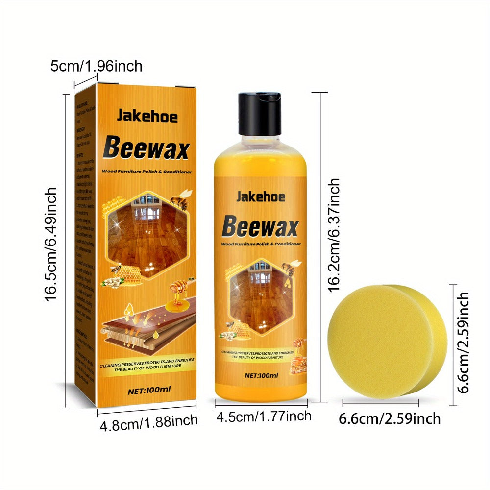 Beeswax Floor Cleaner & Polish - Natural Wood Floor Care Agent with Hydrogen Peroxide, Dust Prevention & Bright Polishing for Hardwood, Laminate & Tile Floors