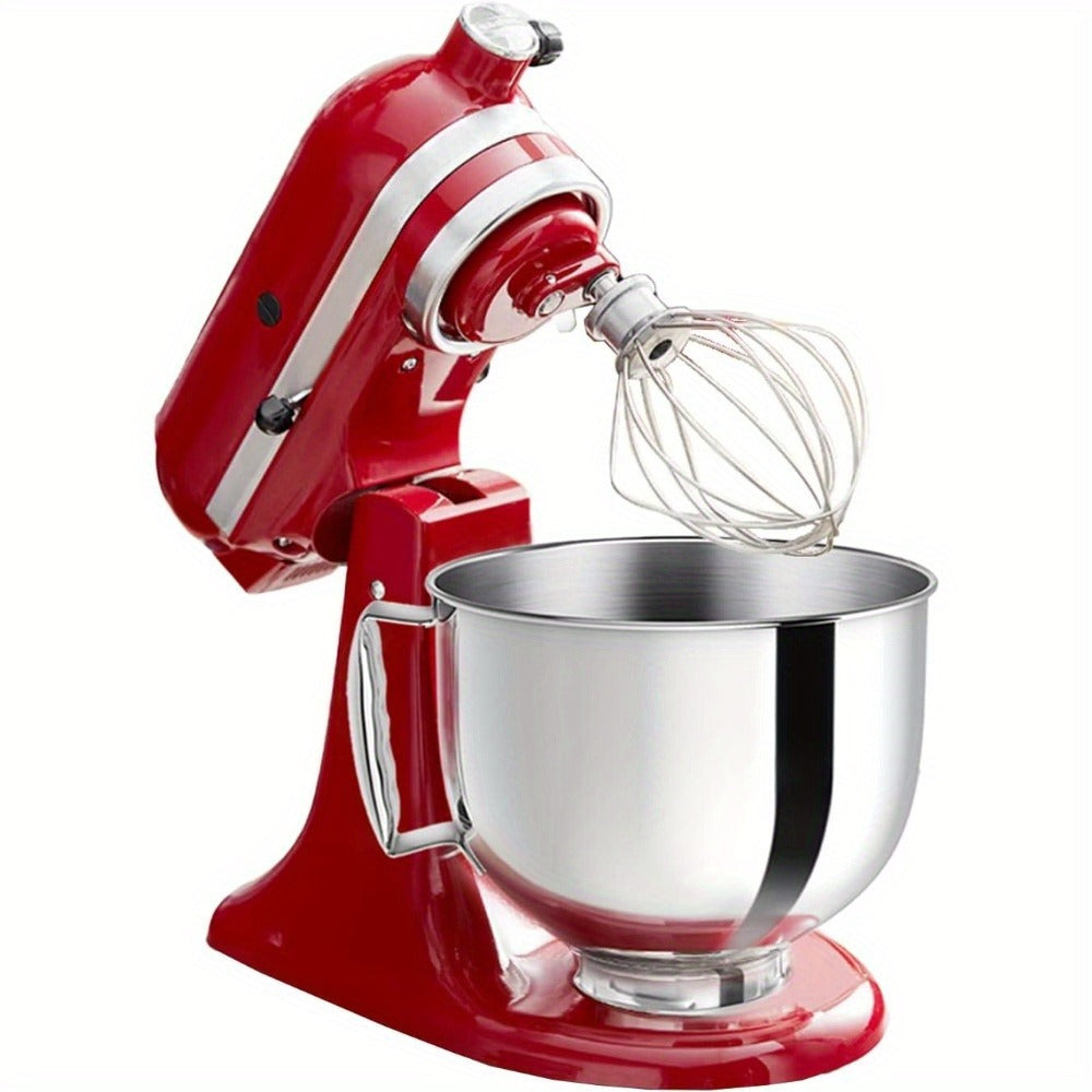 KitchenAid Compatible Stainless Steel Mixer Bowl 5 Quart, 304 Stainless Steel Stand Mixer Bowl with Ergonomic Handle & Spill-Resistant Lid, Oven Safe Replacement Bowl for KitchenAid 4.5-5 QT Tilt-Head