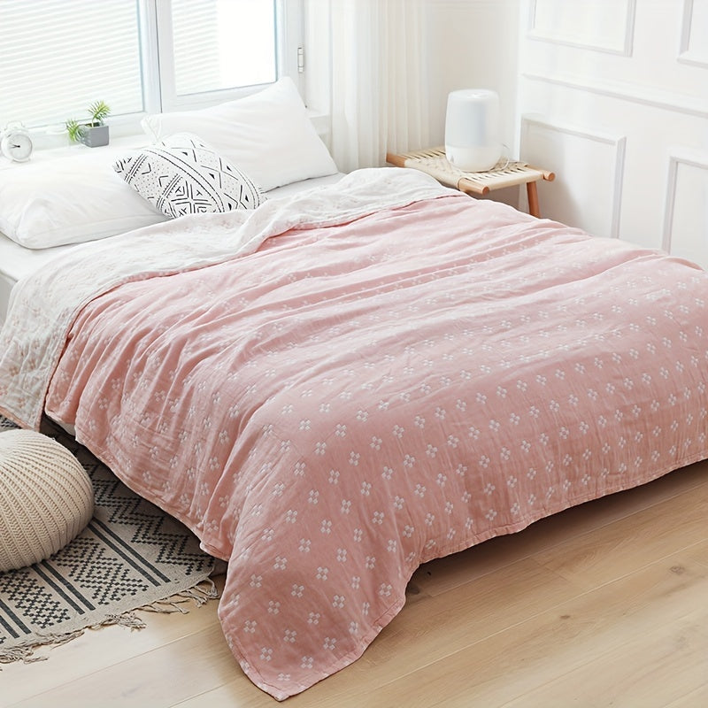 Jacquard Cotton Blanket ¨C Geometric Cross Pattern Pure Cotton Throw, Soft Breathable All Season, Machine Washable, 4 Colors, 2 Sizes