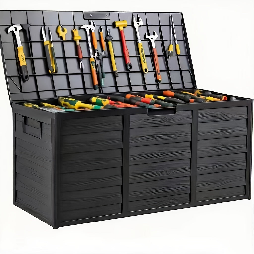 75 Gallon Outdoor Storage Box Waterproof Deck Box with Handles & Wheels ¨C Large Patio Storage Cabinet for Pool Accessories, Garden Tools & Outdoor Furniture | Easy Assembly Lockable Deck Storage Chest