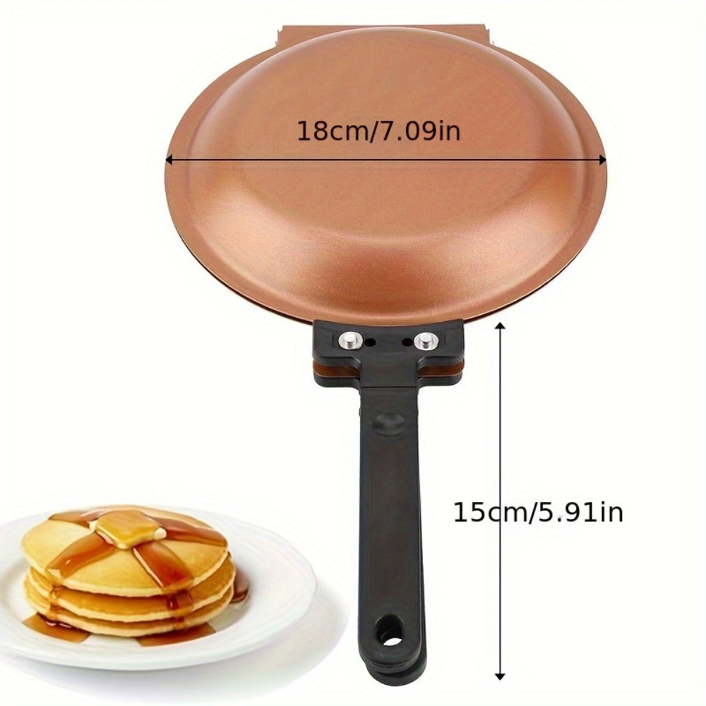 Double-Sided Non-Stick Omelette Pan ¨C Reversible Flip Skillet for Fluffy Pancakes, Omelets & Italian Omelettes | Dishwasher Safe, Indoor & Outdoor Cooking, Camping Kitchen Essentials