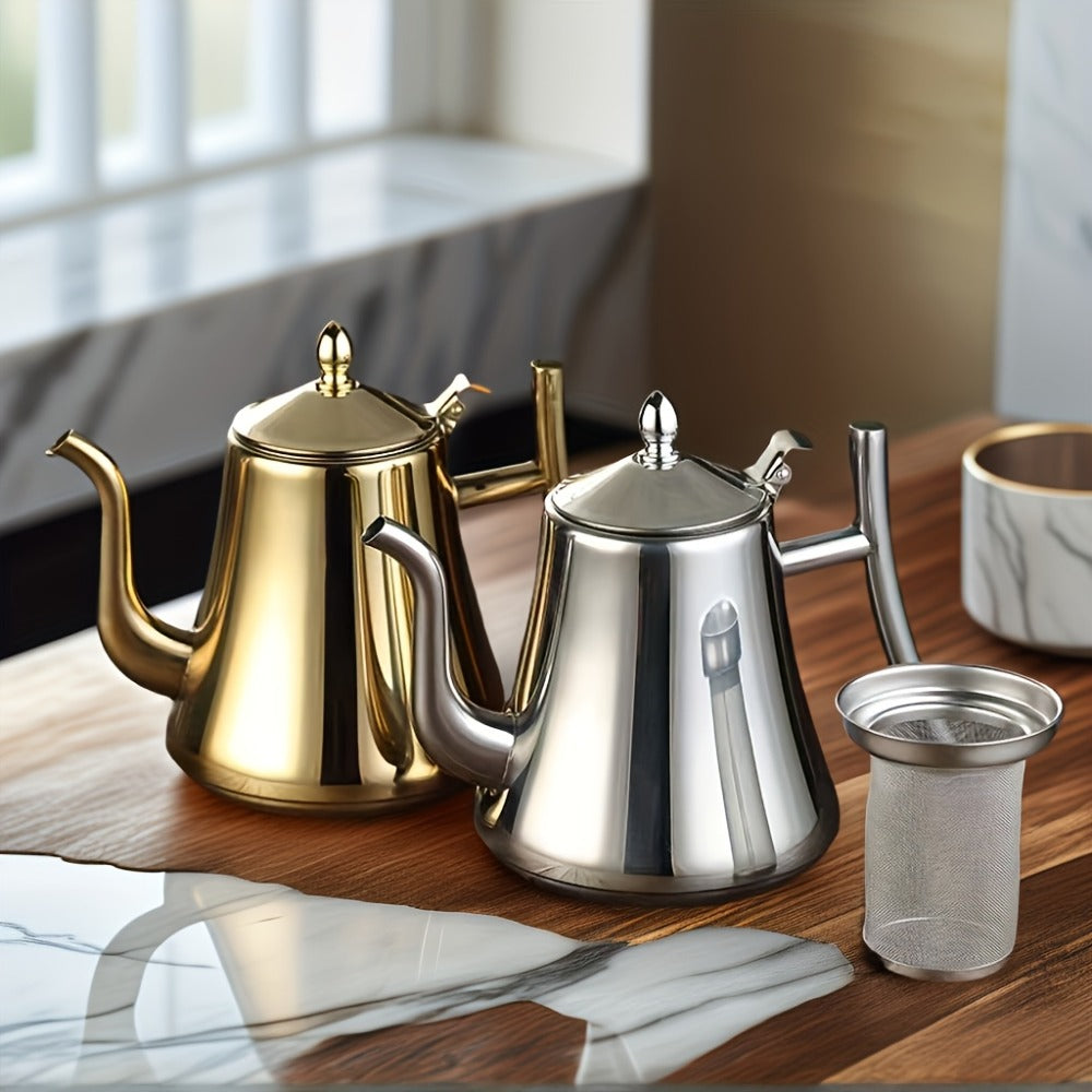 Stainless Steel Tea Kettle with Filter ¨C Tea Pot Coffee Pot Cold Water Pitcher for Home Hotel Restaurant, Induction Cooker Compatible, Thickened