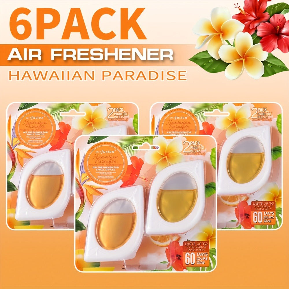 Air Freshener Odor Eliminator for Home Closet Bathroom Pets Small Space 0.25oz Up to 30 Days 6 Scents Eucalyptus Lavender Hawaiian Peach Black Ice Linens Sky 2 6 or 12 Pack