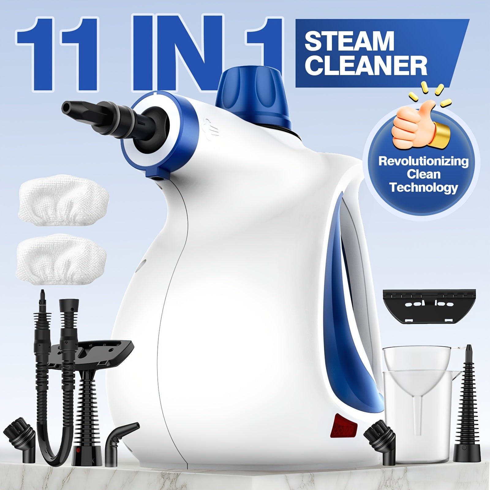 Steam Cleaner with 11 Accessories Multi-Surface Portable Home Steam Cleaning Machine for Floor Tile Grout Kitchen Bathroom Sofa