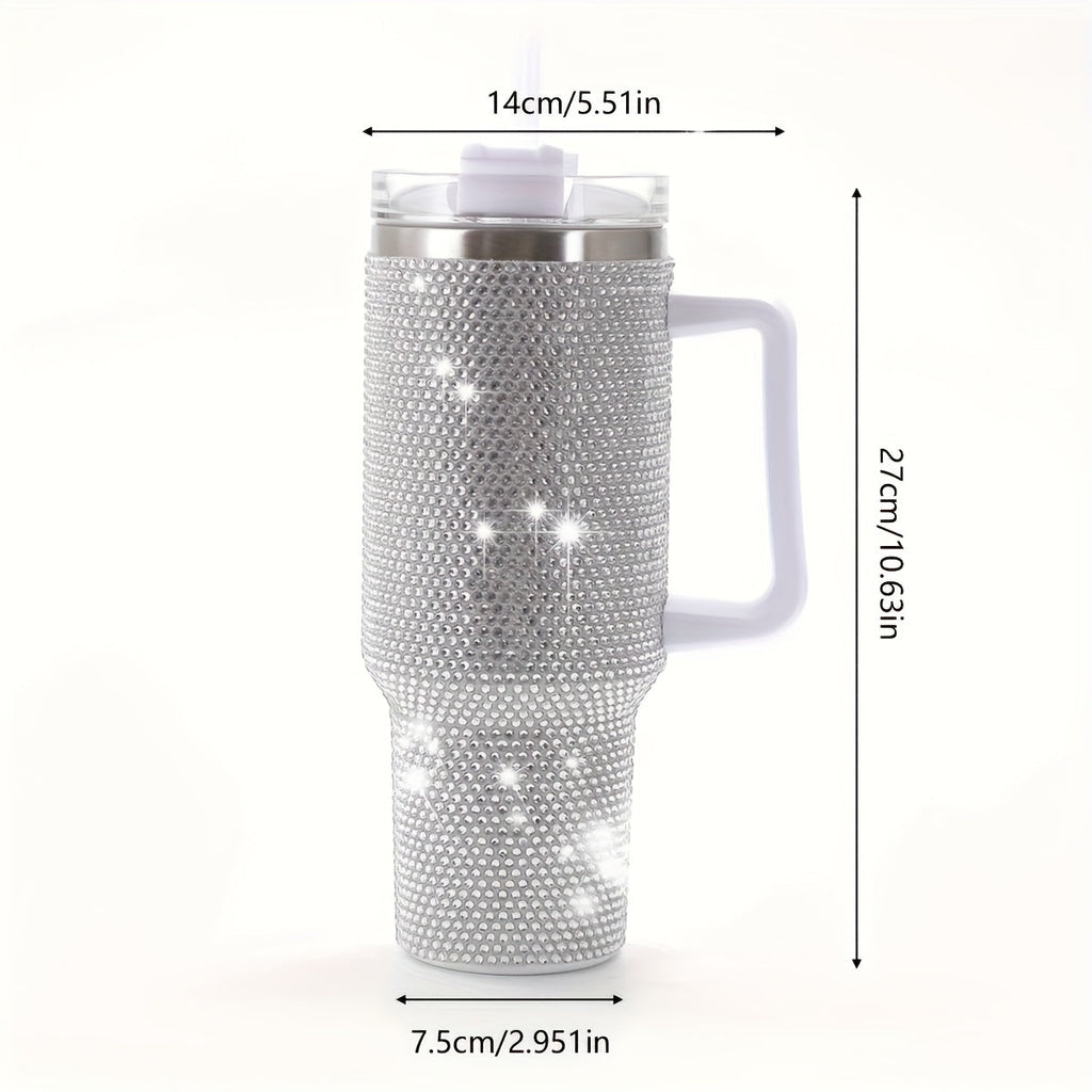 40oz Rhinestone Tumbler Insulated Stainless Steel Travel Cup - Diamond Glitter Design, Hot & Cold Drinks, Multiple Colors, Birthday Christmas Gift