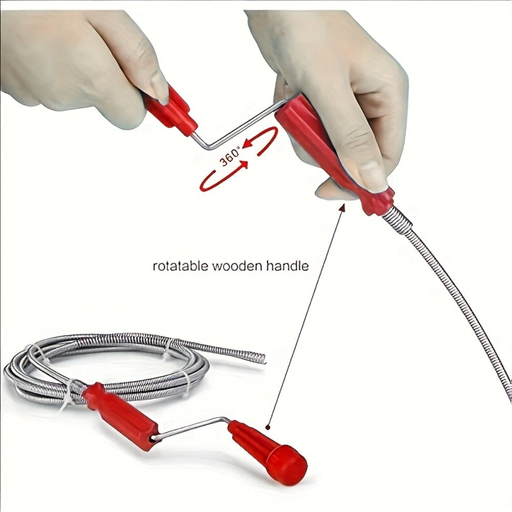Drain Snake Pipe Cleaner ¨C Flexible Drain Auger for Toilet, Sink, Shower & Sewer Clog Removal, Reusable Spring Wire Drain Unclogger