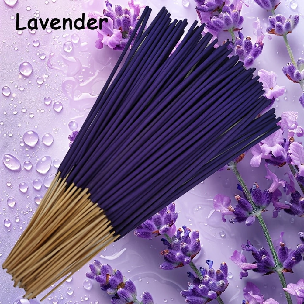 Lavender Incense Sticks 195pcs 8.7in Natural Aromatherapy Incense for Home Yoga Room Meditation Tea Room Relaxation Calming Atmosphere Stress Relief Indoor Fragrance Incense Set