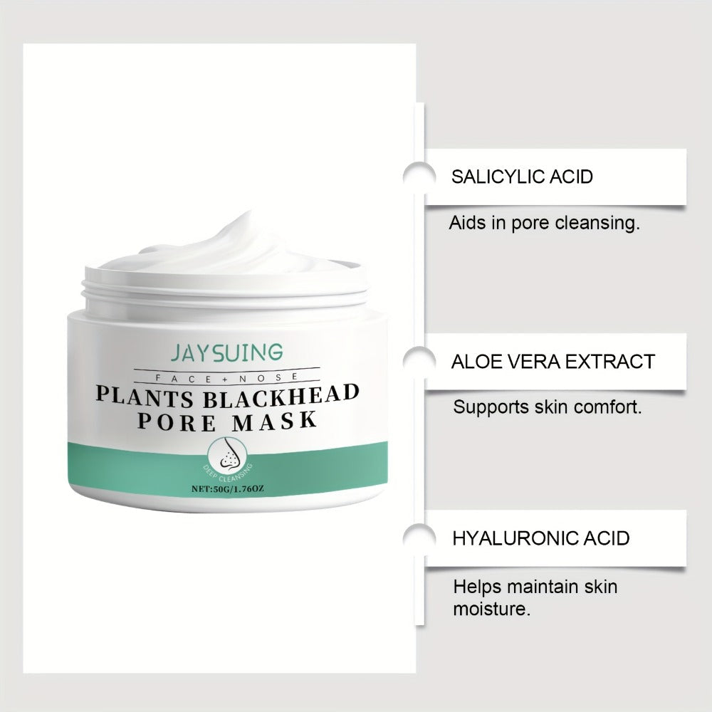 Blackhead Peel-Off Nose Mask 50g with Hyaluronic Acid, Salicylic Acid & Aloe Essence ¨C Deep Pore Cleansing Strips for Smooth Skin, Daily Use
