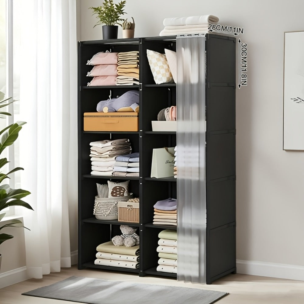 Multi-Purpose Storage Rack Single Double Row Clothing Bookcase Organizer 15.75 31.5 Inch Dustproof