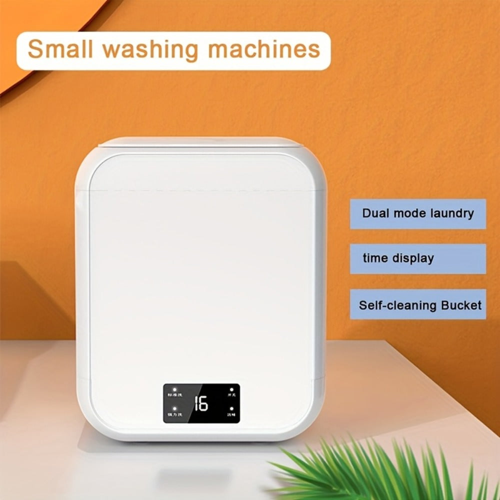 Mini Washing Machine Pure Copper Motor High Torque 4 Washing Modes Portable Washer for Underwear Socks Baby Clothes Separate Washing Anti Cross-Infection White