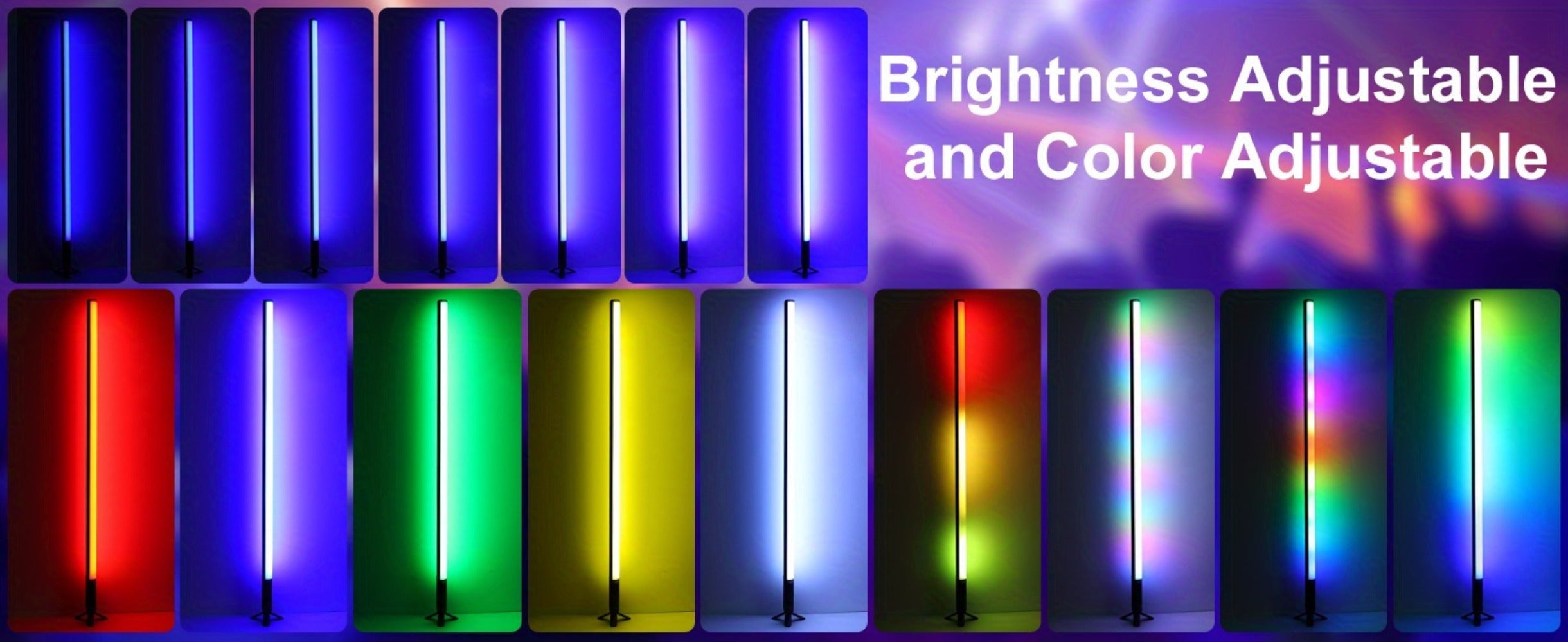 RGB Tube Light with Stand ¨C Smart App & Remote Control, Music Sync Color Changing, Timing, USB Powered for DJ Lighting, Photography, Dance Club, Game Room & Festival (1 or 2 Pack)
