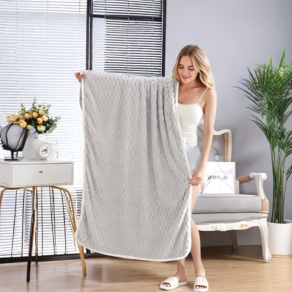 Waffle Weave Bath Towels Set 4 Pack or 8 Pack - Ultra Soft Super Absorbent Quick Dry Microfiber Moire Textured Towels | Spa Gym Travel Daily Use | Multi-Color Sets Gray Pink Blue Beige Gift Set