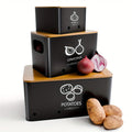 Vegetable Storage Box Set 3 Piece ¨C Potato Onion Garlic Organizer Canisters with Flip-Top Lid, Metal Pantry Kitchen Food Storage Containers