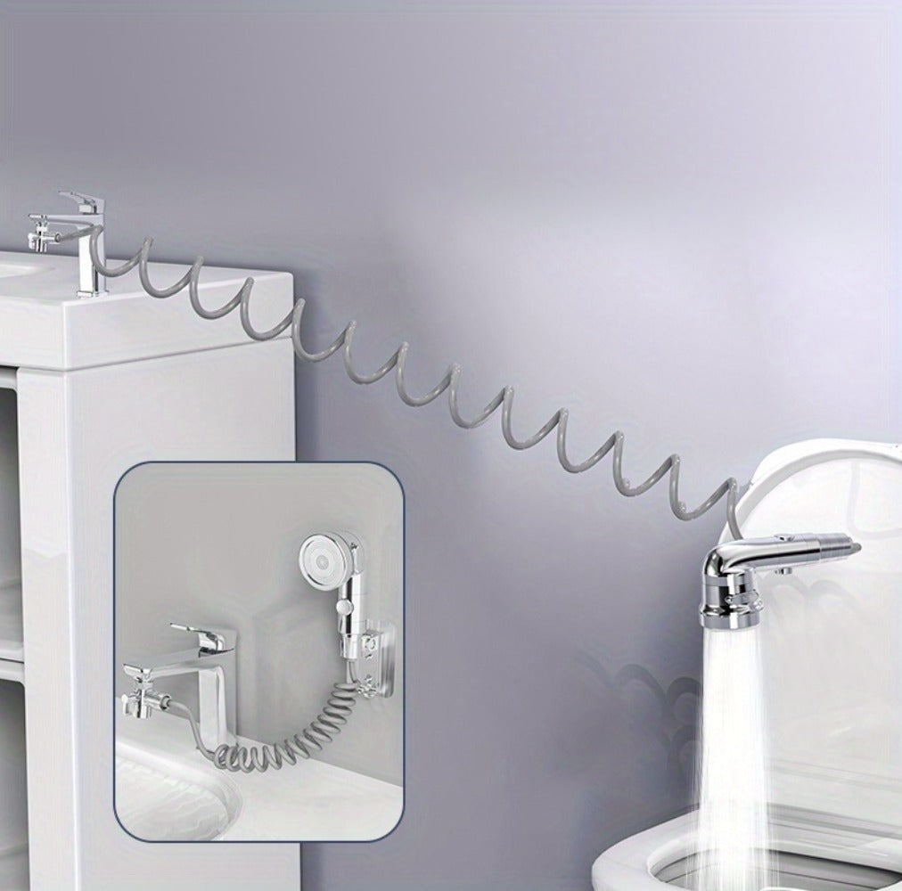 Faucet Extender Pull-Out Retractable Showerhead for Washbasin - Hot & Cold Compatible Hair Washing Sink Sprayer, Basin Extension Attachment for Bathroom Sink, 1-Speed & 3-Speed Options