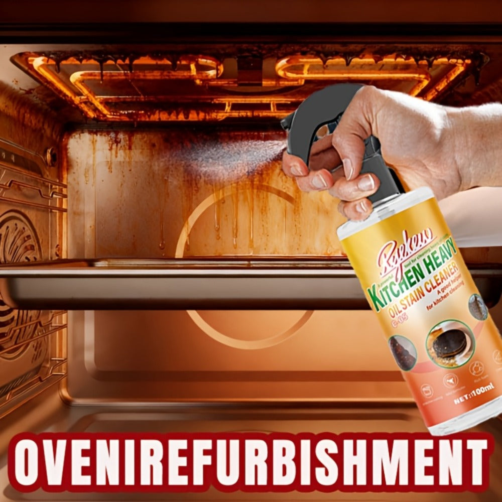 Kitchen Degreaser Spray 100ml (3.38oz), Heavy Duty Oven Cleaner & Grease Remover, Fume-Free Fast-Acting Formula for Stubborn Grease on Ovens, Stovetops, Pots, Pans, Cookware & Metal Surfaces