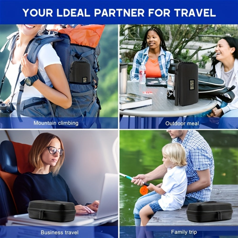 Insulin Cooler Travel Case 24 Hour Refrigerated Medication Case Temperature Display Wristband 2 Reusable Ice Packs Diabetic Insulin Pen Cooler Black Blue