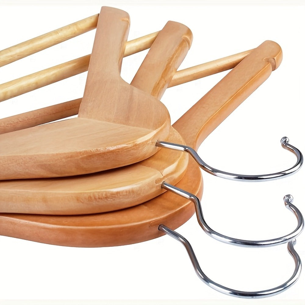 Premium Wooden Hangers with 360¡ã Rotatable Hook & Shoulder Grooves | Slim Durable Wood Coat Suit Hangers | 10 20 30 Pack Closet Organizer in Natural & Champagne