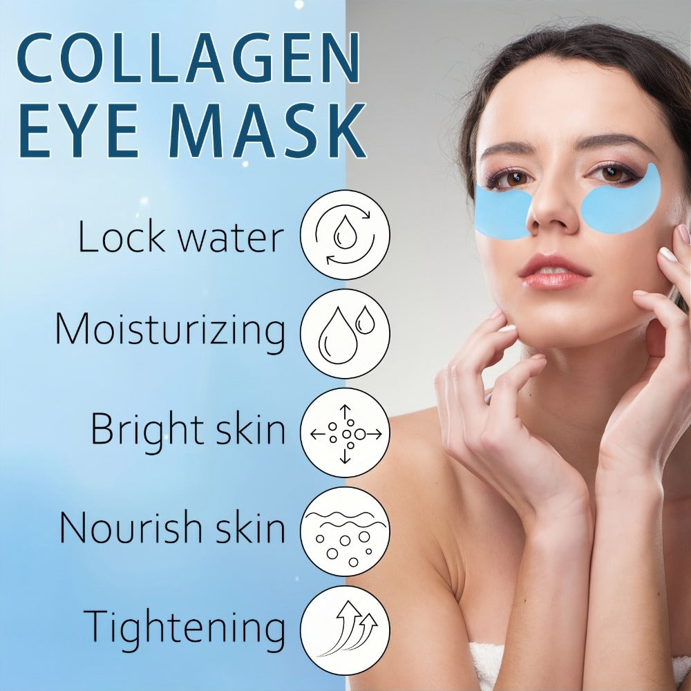 Collagen Eye Patches 60pcs with Caffeine & Niacinamide Under Eye Mask for Dark Circles Puffiness Tightening Intense Hydration Anti-Aging Eye Care for Women Men