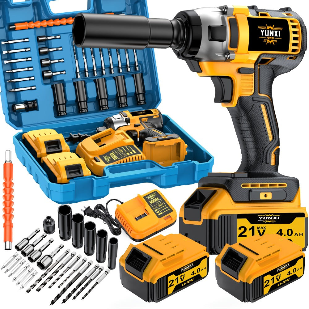 21V Cordless Drill Brushless Impact Wrench Multifunctional ¨C Lithium Battery, Quick Charger, Variable Speed, Tighten Screws & Bolts, Compact Power Tool for Home, Car Repair & DIY ¨C Multiple Battery & Bundle Configurations