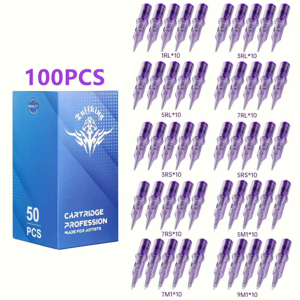Disposable Tattoo Needles Mixed Size Sterilized RL RS M1 0.35mm ¨C Safety Tattoo Needle Set for Tattoo Artists and Beginners, Body Art Supplies 30 40 100 Piece Bulk Pack