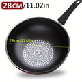 German Diamond Non-Stick Stir Fry Pan - Rice Stone Coating Smokeless Flat Bottom Wok for Induction Cooker Gas Stove, Multi-Purpose Household Frying Pan