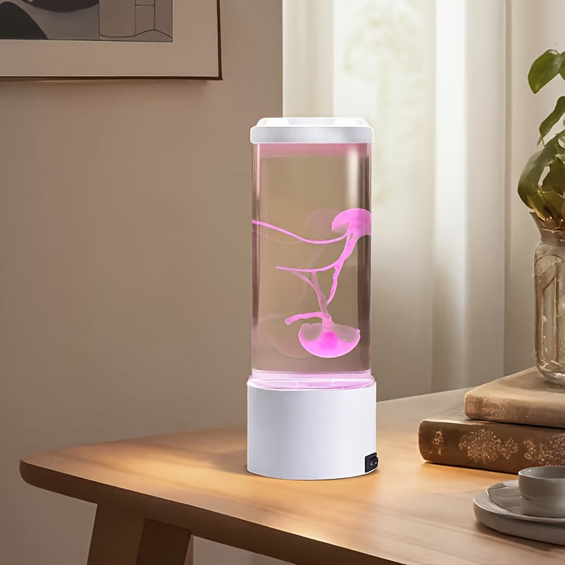 Jellyfish Lamp Deep Sea Atmosphere Night Light - Lifelike Color Changing LED Jellyfish Lava Lamp for Bedroom, Home Decor, Headboard, Easy Install, Soft Glow Nightlight Gift