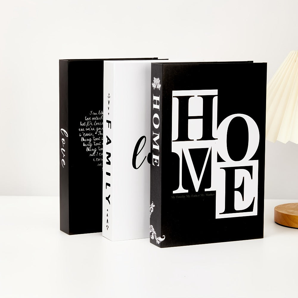 Faux Books Decor Set of 3, Fake Decorative Books for Home Decor Shelf Styling, Industrial Style Artificial Book Props, Modern Minimalist Bookshelf Decoration for Living Room Office