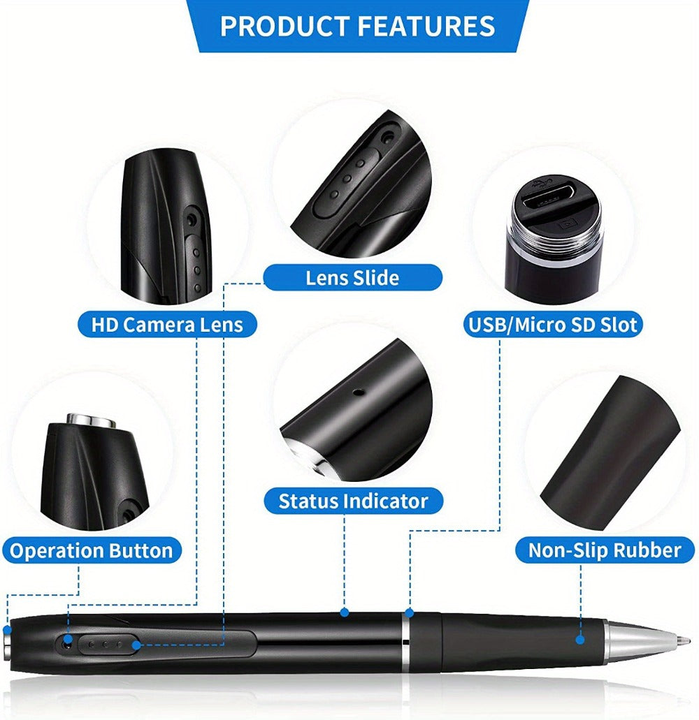 1080P HD Mini Hidden Camera Portable Body Camera Recorder Indoor Outdoor Security Surveillance Cam with Night Vision 250Hr Standby for Home Office Classroom Meeting 64GB Option Available