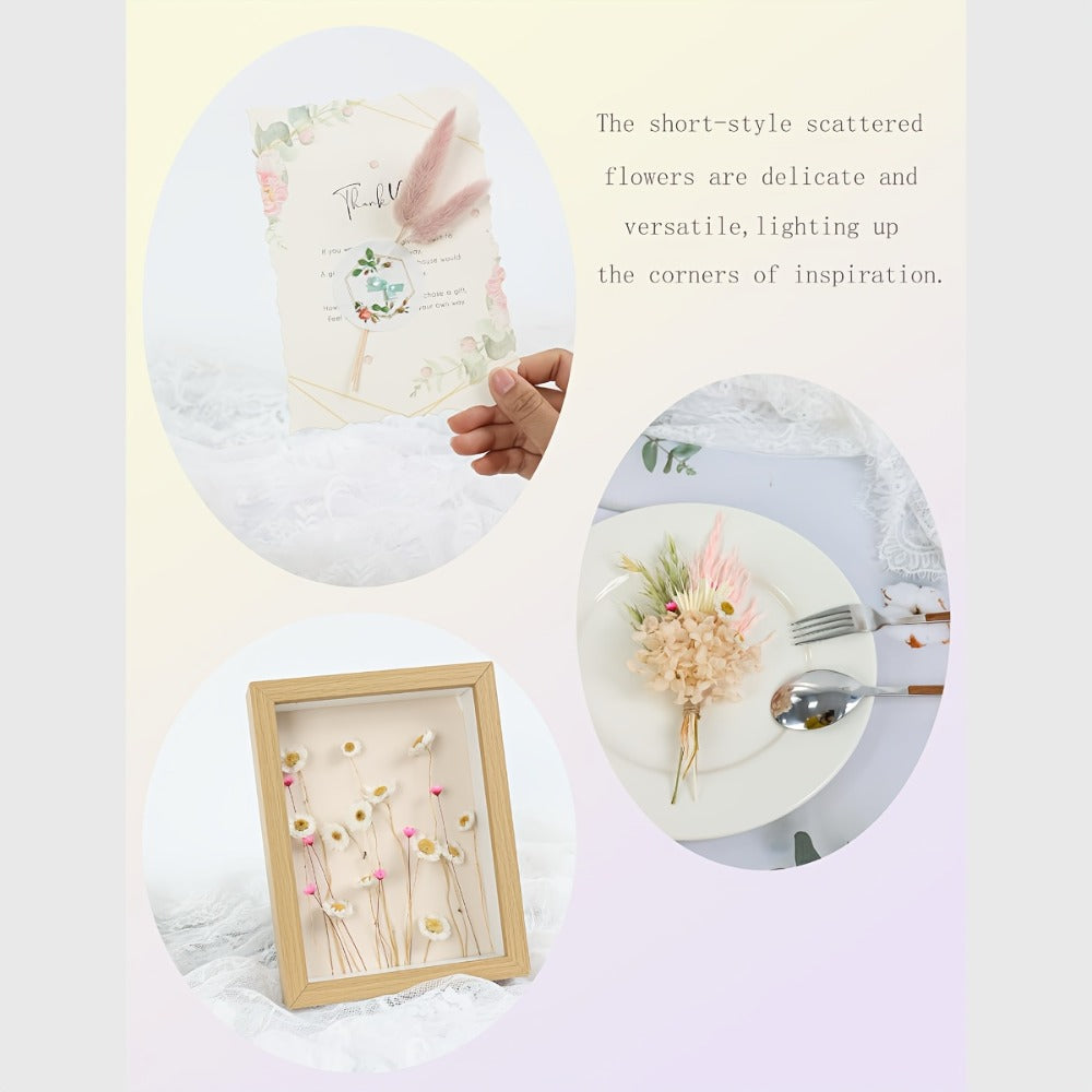 Dried Flower Bouquet with Pampas Grass - Boho Wedding Centerpiece Dried Floral Arrangement for Cake Table Boutonniere Groom Home Vase Decor Long Lasting Botanical Gift, Style 1 & 2