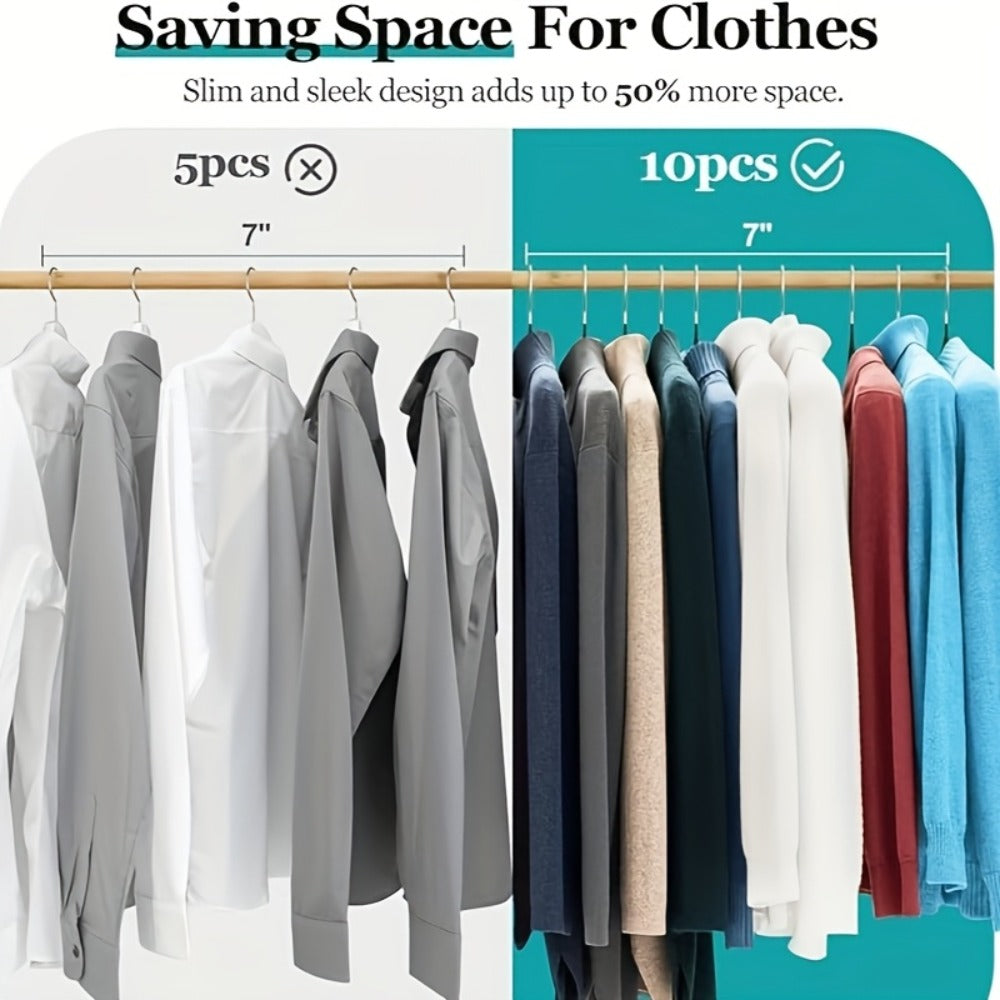 High Manganese Steel Non-Slip Clothes Hangers Thickened Heavy Duty Coat Suit Hangers Space Saving Closet Organizer