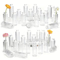 Mini Bud Vases Set - Modern Striped Clear Glass Flower Vases for Wedding Centerpieces, Birthday Party, Anniversary, Home Table Decor, Multiple Sizes 12/24/36 Pcs
