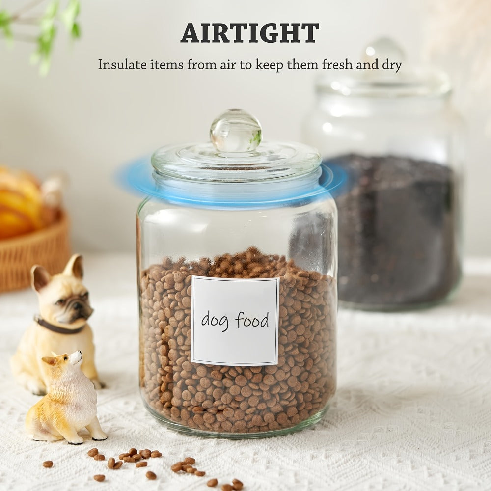 Half Gallon Glass Jars with Lids Airtight Set of 4 | Large Clear Storage Containers for Pantry, Kitchen & Laundry Room ¨C Wide Mouth Food Organization Jars with Bamboo Lid Option