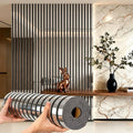 3D Mirror Slat Wall Panel Self-Adhesive Peel and Stick Gold Silver Metallic Grid Wall Sticker for TV Background Wall Ceiling Curved Edges Home Decor Art Easy Install