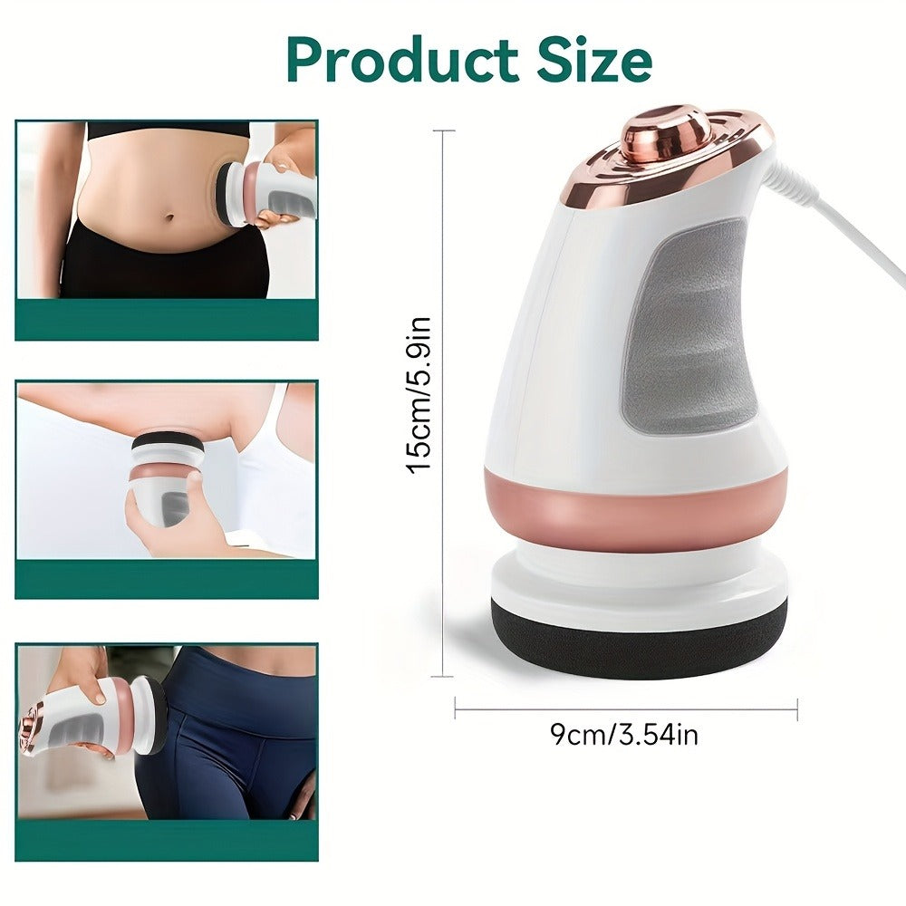 Handheld Body Massager with 5 Interchangeable Heads & 3 Washable Pads ¨C Adjustable Vibration Intensity, Full Body Muscle Relief for Abdomen, Waist, Arms, Buttocks & Legs, Portable Electric Massage Machine