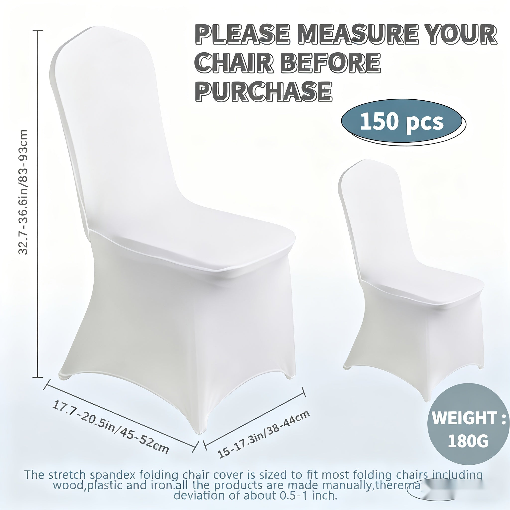 Spandex Chair Covers Bulk, Elastic Stretch Universal Fit Banquet Chair Protectors ¡ª Machine Washable Wedding Chair Covers for Weddings, Parties, Banquets & Events | Black & White | 30-150 Pack