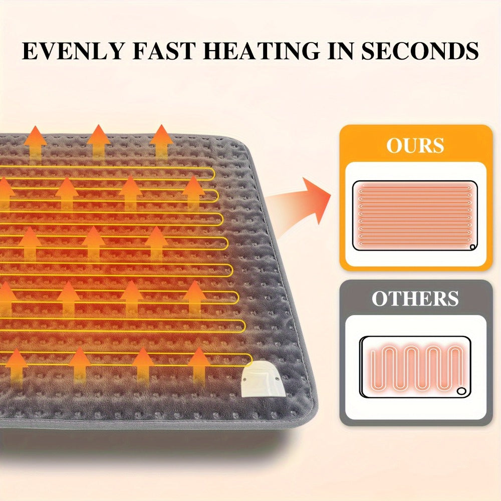 Electric Heating Pad 17¡±x33¡± Fast Heating Lap Blanket - 9 Adjustable Heat Settings, Automatic Shutoff Timer, Soft & Cozy, Machine Washable, Portable Desk Lap Warmer for Office Home Winter Use
