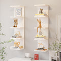 5-Tier Floating Wall Shelf Wall-Mounted Storage Rack 31.5¡± - Space Saving Display Shelves for Bedroom Living Room Oak Finish Easy Install Thickened Suspended Wall Organizer
