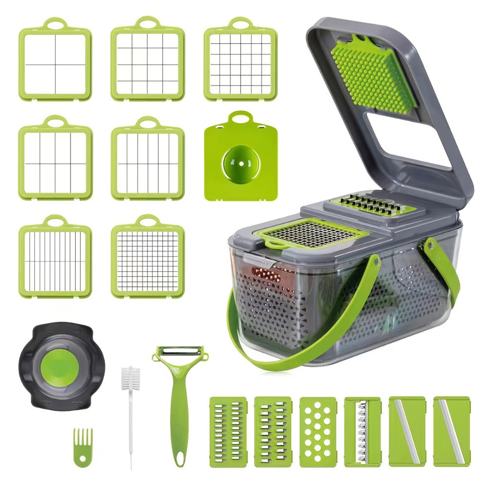 Vegetable Chopper Multifunctional Food Slicer Dicer Cutter 8 Blades Kitchen Tool Set