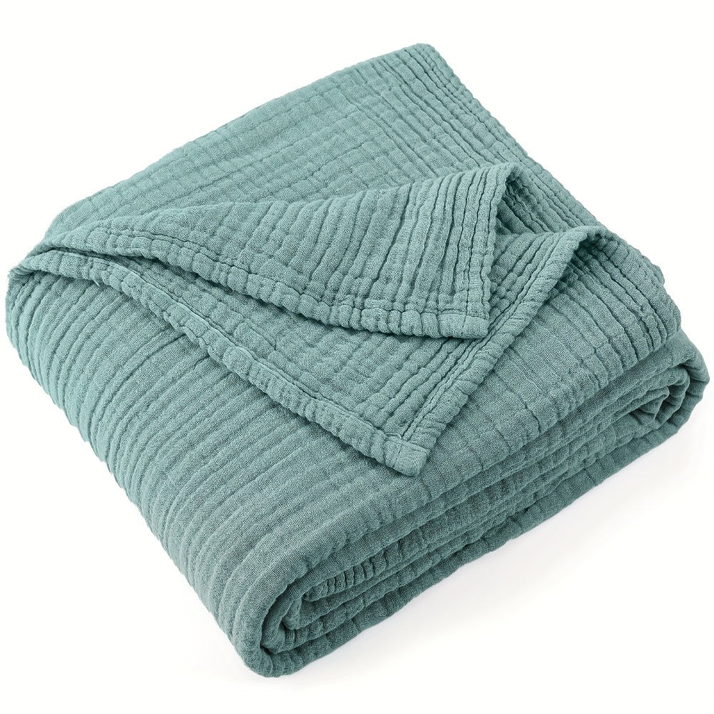 Muslin Blanket 100% Cotton 6-Layer ¨C Breathable Soft Gauze Throw for Couch & Bed, All Season, Machine Washable, 13 Colors, 5 Sizes