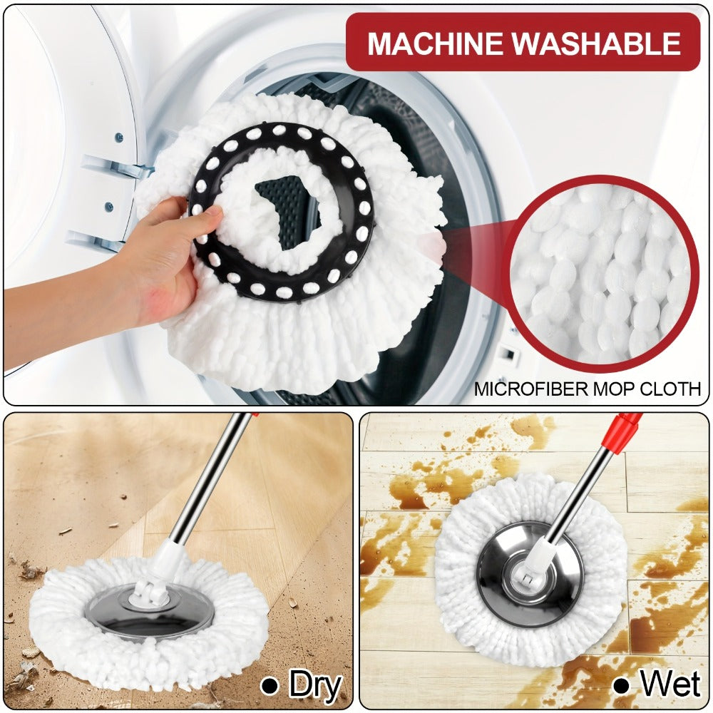 Microfiber Spin Mop Replacement Heads 8 Pack, 360¡ã Universal Mop Refills for Standard Spin Mop Buckets, Machine Washable Reusable Mop Pads for Hardwood, Tile, Laminate & Marble Floors ¨C Round & Triangle