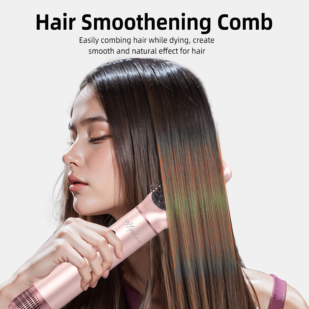Hot Air Brush 5-in-1 Hair Dryer Brush - Ionic Blow Dryer Brush with Curling, Straightening & Volumizing, Dual Voltage Travel Hair Styler, Multifunction Hair Styling Tool for All Hair Types